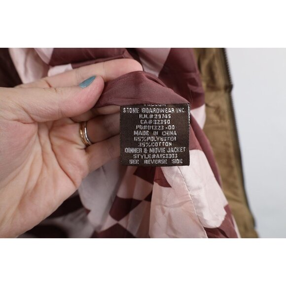 Vintage Volcom Stone Mens Size Large Faded Surf Skateboard Bomber Jacket Brown - Picture 10 of 15